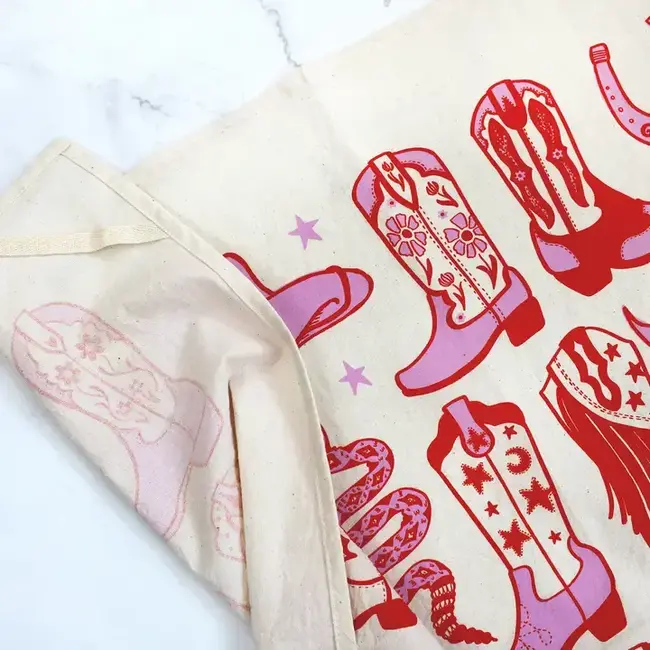 Calhoun & Co. Howdy Cowgirl! Boots Tea Towel