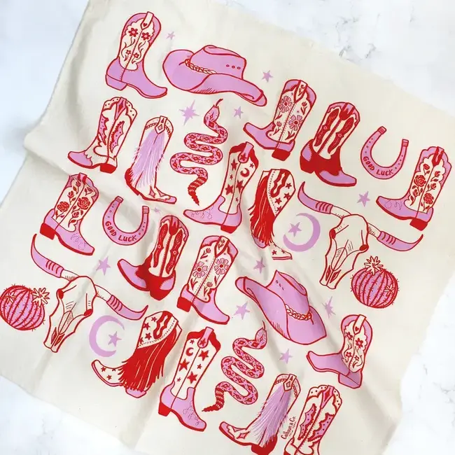 Calhoun & Co. Howdy Cowgirl! Boots Tea Towel