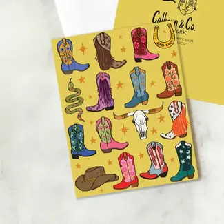 Calhoun & Co. Howdy Cowgirl! Western Boots Greeting Card