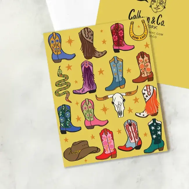 Calhoun & Co. Howdy Cowgirl! Western Boots Greeting Card