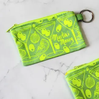Calhoun & Co. Martini Money Zipper Card Pouch