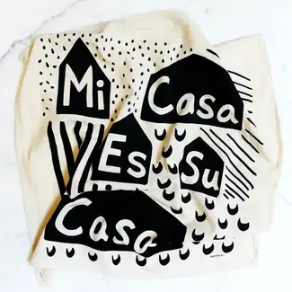 Calhoun & Co. Mi Casa Es Su Casa Tea Towel- Black