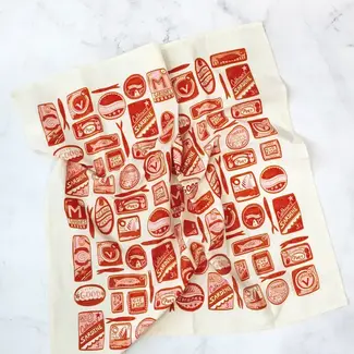 Calhoun & Co. Sardines Tea Towel- Mediterrean