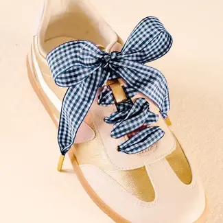 The Darling Effect Shoelaces-Gingham Navy