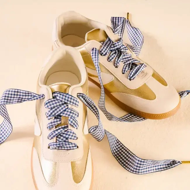 The Darling Effect Shoelaces-Gingham Navy