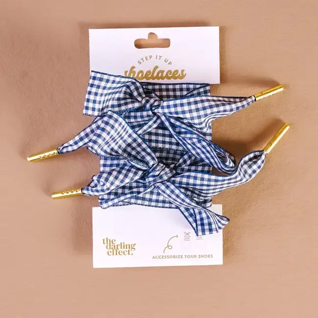 The Darling Effect Shoelaces-Gingham Navy