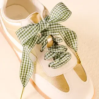 The Darling Effect Shoelaces-Gingham Green