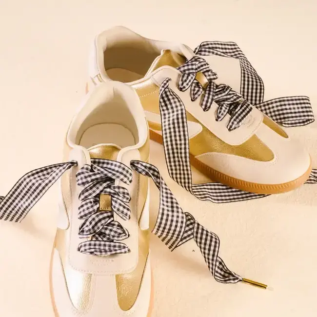 The Darling Effect Shoelaces-Gingham Black