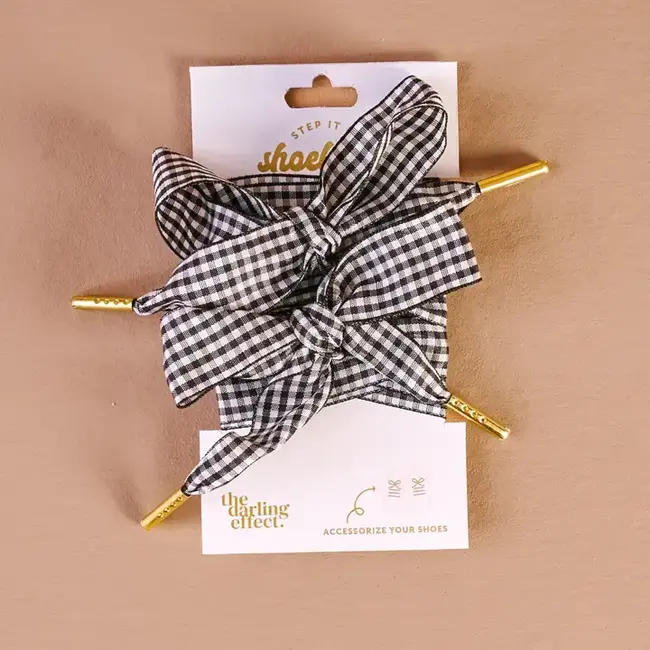 The Darling Effect Shoelaces-Gingham Black