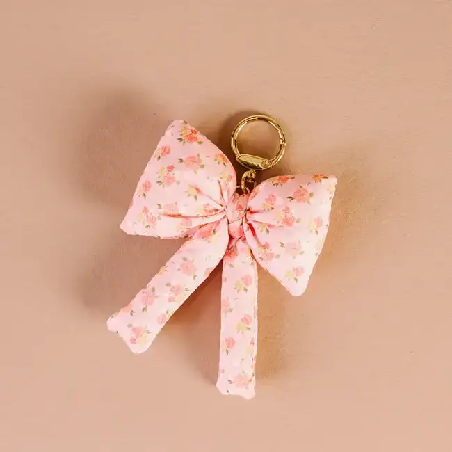 The Darling Effect Puffy Bow Bag Charm-Peachy Petals