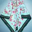 Josslyn by Wall to Wall Oversized Floral Print Bandana Scarf Wrap- Blue