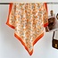 Josslyn by Wall to Wall Oversized Floral Print Bandana Scarf Wrap- Orange