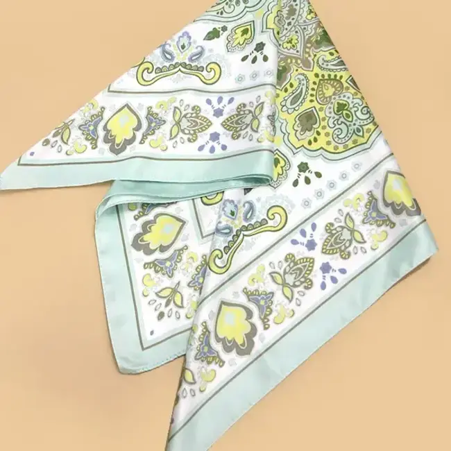 Josslyn by Wall to Wall Paisley Mint Silky Feel Bandana Scarf
