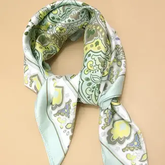 Josslyn by Wall to Wall Paisley Mint Silky Feel Bandana Scarf