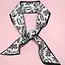 Josslyn by Wall to Wall Skinny Twilly Scarf Necklace Wrap- Black/White