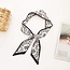 Josslyn by Wall to Wall Skinny Twilly Scarf Necklace Wrap- Black/White