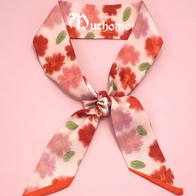 Josslyn by Wall to Wall Skinny Twilly Scarf Necklace Wrap- Floral