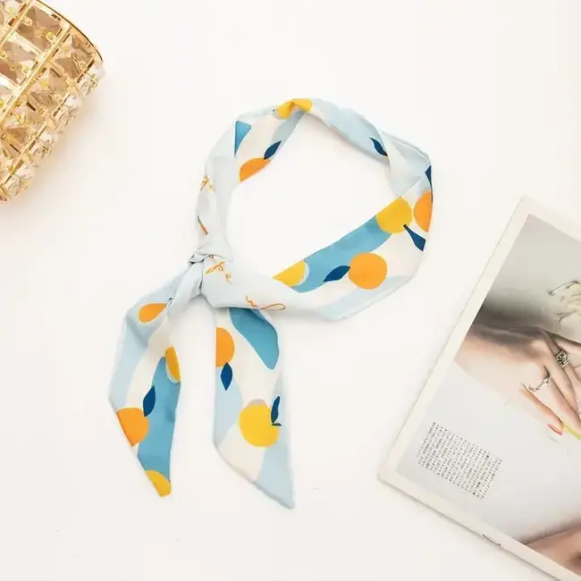 Josslyn by Wall to Wall Skinny Twilly Scarf Necklace Wrap- Oranges