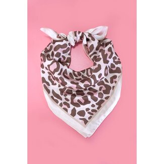 Josslyn by Wall to Wall Leopard Silky Feel Bandana Scarf- Pink