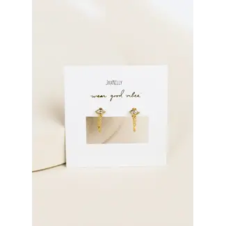 JaxKelly Stud Chain Huggie- Gold