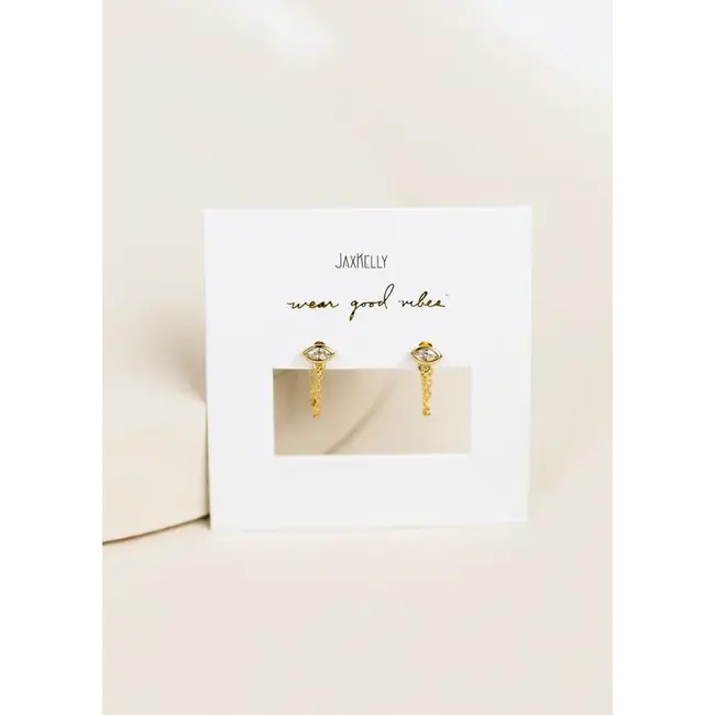 JaxKelly Stud Chain Huggie- Gold