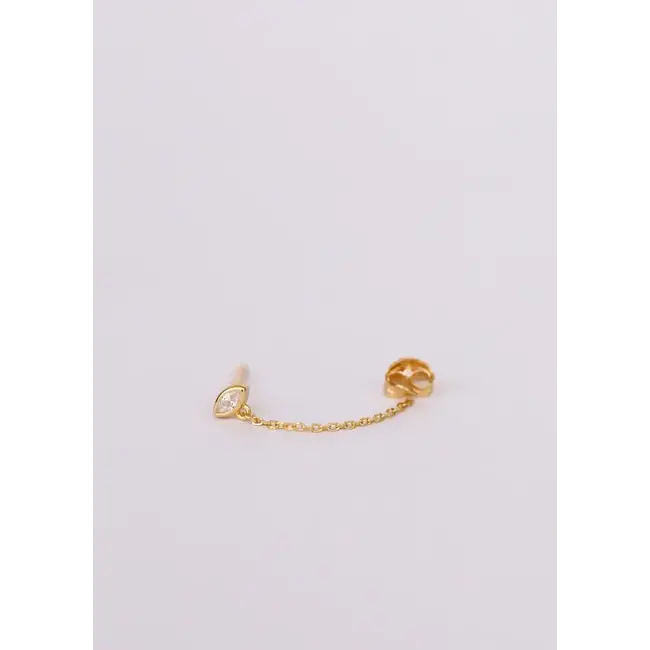 JaxKelly Stud Chain Huggie- Gold