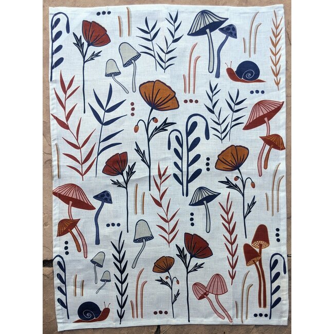 JenFox Studio Mushroom Forest Tea Towel