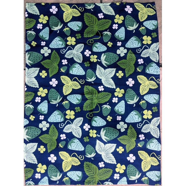 JenFox Studio Green Strawberry Field Towel