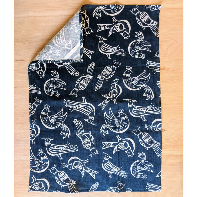 JenFox Studio Folk Birds Tea Towel