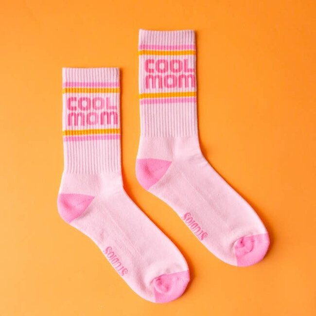Sunshine Studios Cool Mom Striped Ribbed Crew Socks