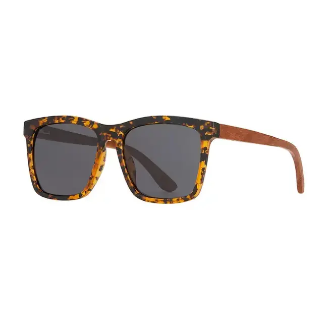 Blue Planet Eyewear Koa - Tortoise- Walnut Wood- Smoke Polarized