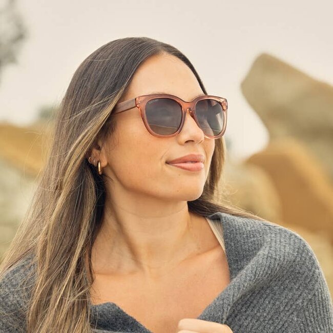 Blue Planet Eyewear Nara - Crystal Mocha- Walnut Wood Sunglasses