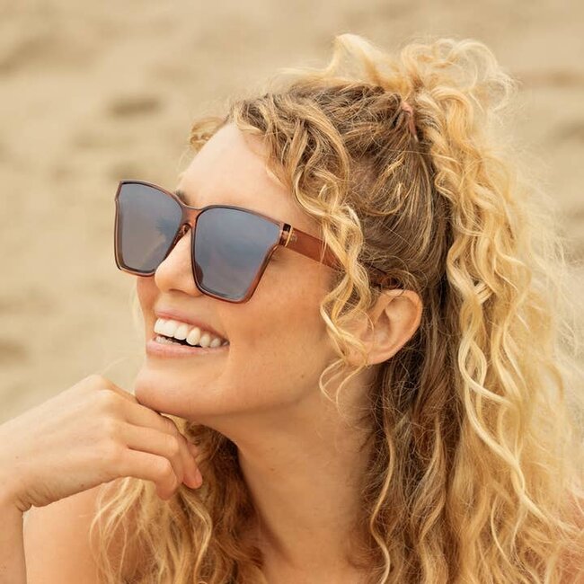 Blue Planet Eyewear Palma - Crystal Mocha-Gradient Brown Light Mirror Sunglasses