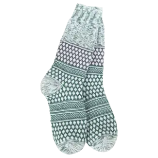 Crescent Sock Company Holiday Gallery Textured Crew- Spruce Multi