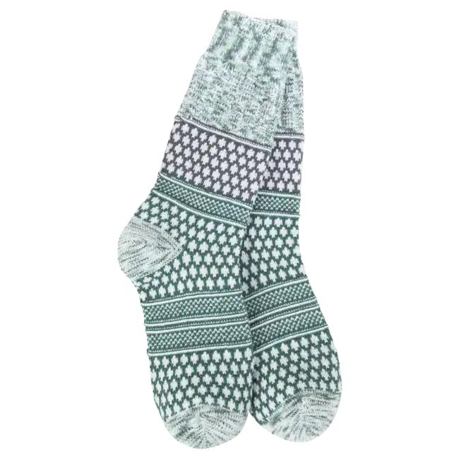 Crescent Sock Company Holiday Gallery Textured Crew- Spruce Multi