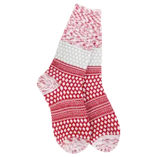 Crescent Sock Company Holiday Gallery Textured Crew- Peppermint Multi