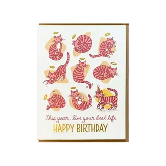 Noteworthy Paper and Press 9 Lives Birthday Card