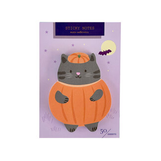 Girl of All Work Die Cut Sticky Notes- Pumpkin Cat