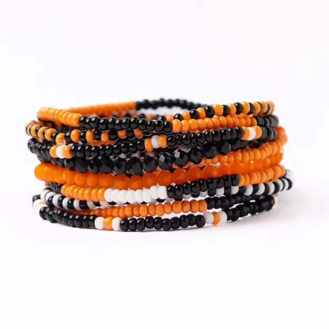 Ink&Alloy 10 pc Bracelet Orange + Black