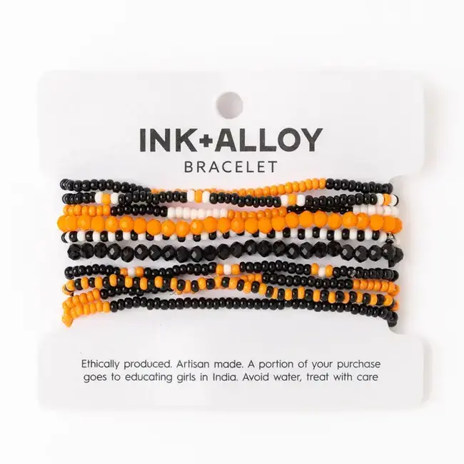 Ink&Alloy 10 pc Bracelet Orange + Black