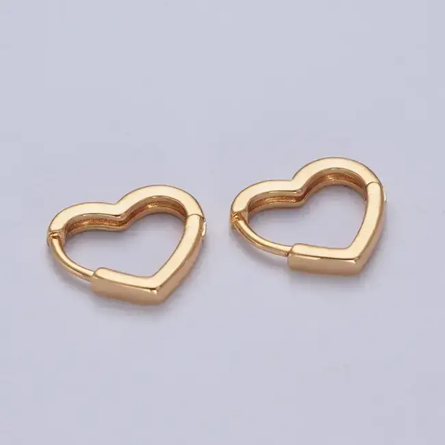 Gold Fill Earrings Heart Hoop