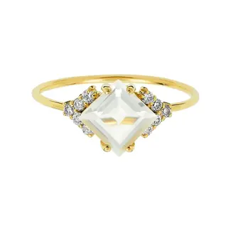 La Kaiser FINE Diamond & Topaz Aphrodite Shield Ring sz6