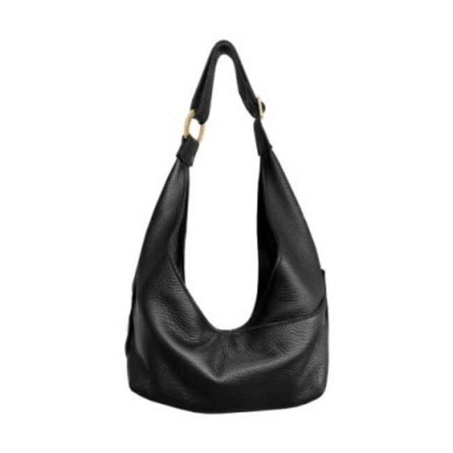 Hammitt Tom Zip Medium - Black - Brushed Gold - Red Zip