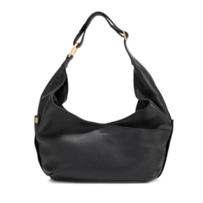 Hammitt Tom Zip Medium - Black - Brushed Gold - Red Zip