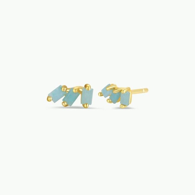 JaxKelly Offset Trio Earrings- Amazonite
