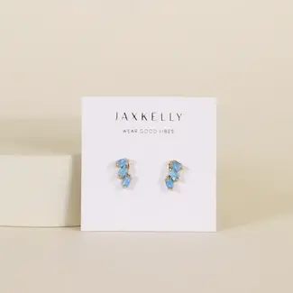 JaxKelly Offset Trio Earrings- Fire Opal