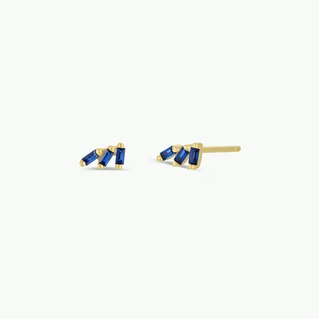 JaxKelly Offset Trio Earrings- Sapphire