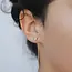 JaxKelly Studded Threader Earrings- White Opal