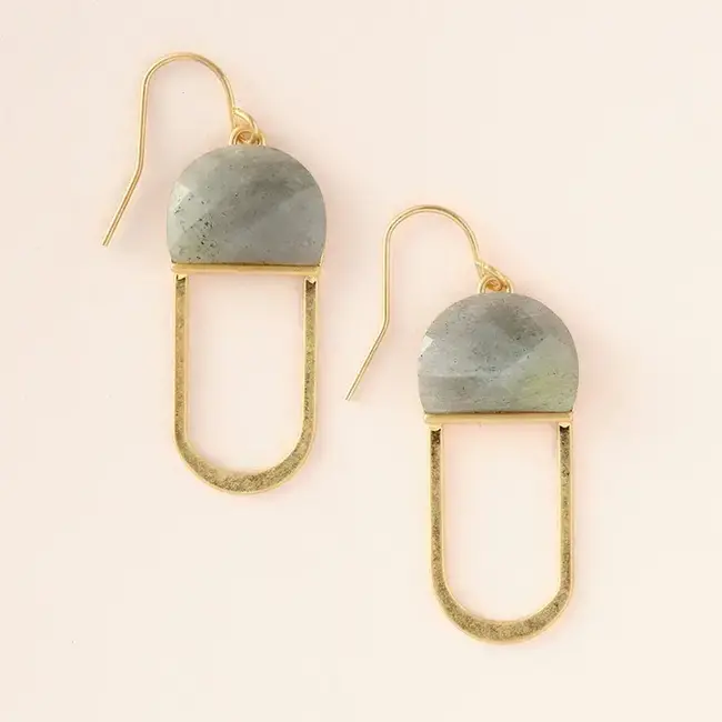 Scout Modern Stone Chandelier Earring- Gold Labradorite