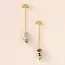 Scout Stone Meteor Thread/Jacket Earring - Dalmatian Jasper/Gold